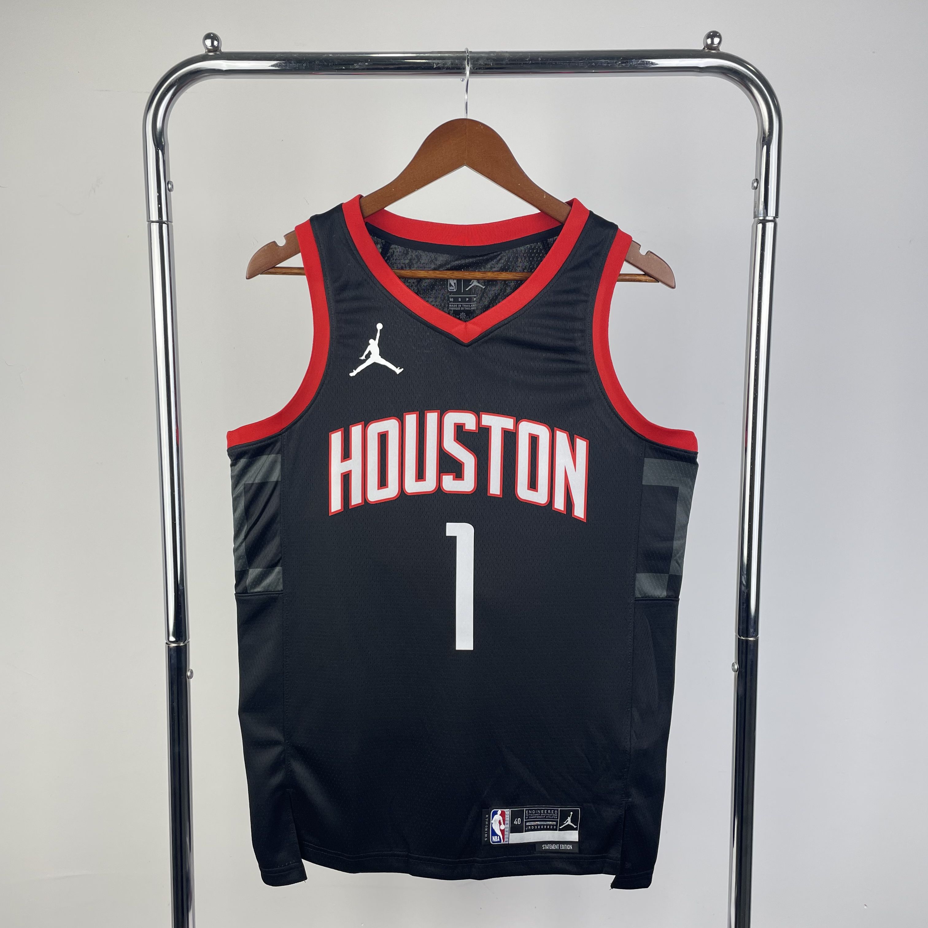 Men Houston Rockets #1 Mcgrady Black Season Jordon 2024 NBA Jersey->houston rockets->NBA Jersey